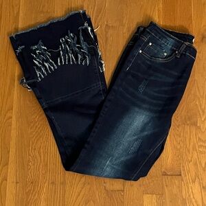 Fringe blue jeans